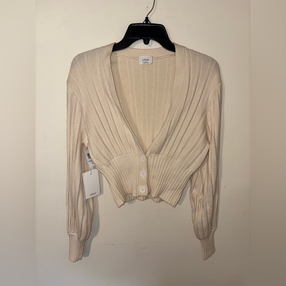 Womens Aritzia Wilfred Free Plung Front Cardigan Size XS NWT